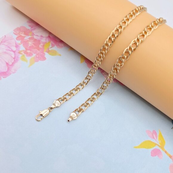 "Slim Rose Gold Curb Chain Necklace for Men & Women, 23.6 Inch Length, XPNL0088 - Picture 7 of 12
